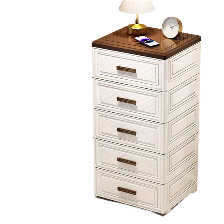 Modern Minimalist PP Rectangular Storage Cabinet 3/4/5/6-Drawer Movable Versatile Organizer For Living Room &amp; Bedroom