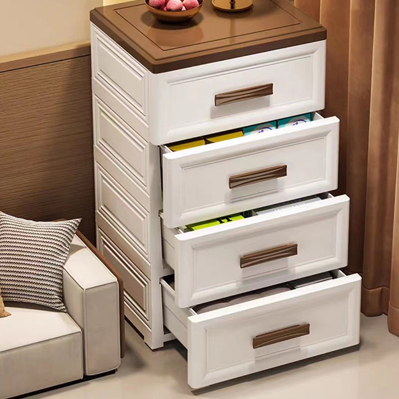 Modern Minimalist PP Rectangular Storage Cabinet 3/4/5/6-Drawer Movable Versatile Organizer For Living Room &amp; Bedroom