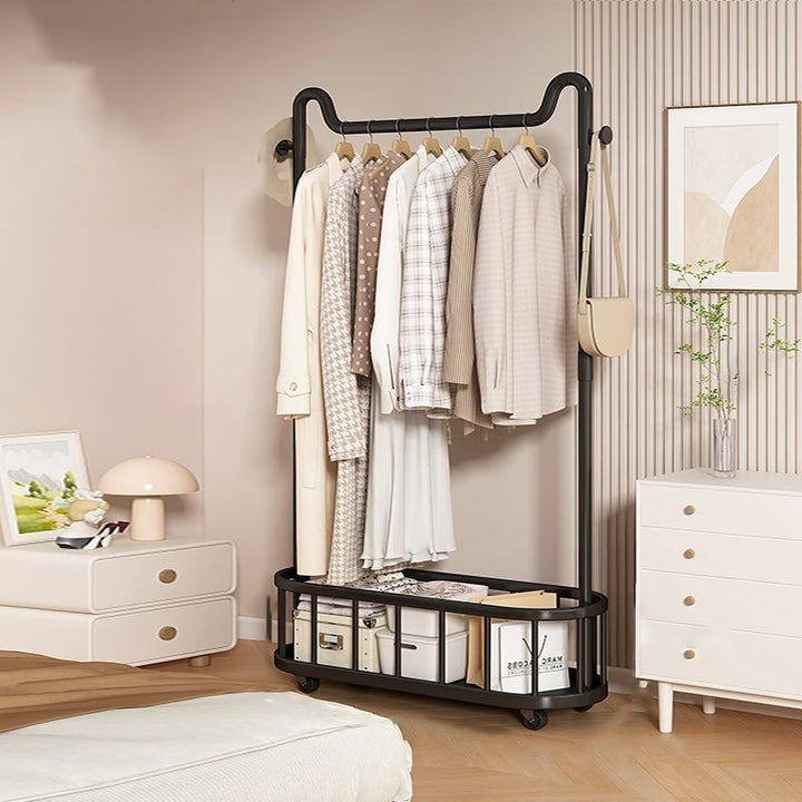 Contemporary Creative Carbon Steel Rectangular Cat Ear Hall Tree 1-Cabinet Movable Multi-functional Storage For Living Room &amp; Bedroom
