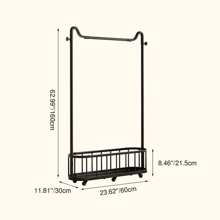 Contemporary Creative Carbon Steel Rectangular Cat Ear Hall Tree 1-Cabinet Movable Multi-functional Storage For Living Room &amp; Bedroom