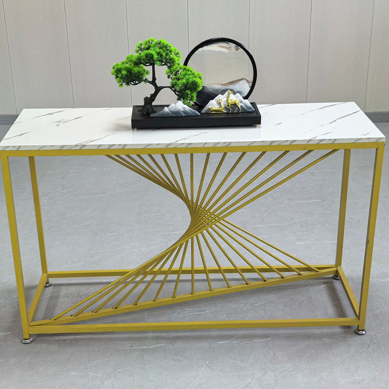 Contemporary Luxury MDF Steel Rectangular Console Table For Entryways