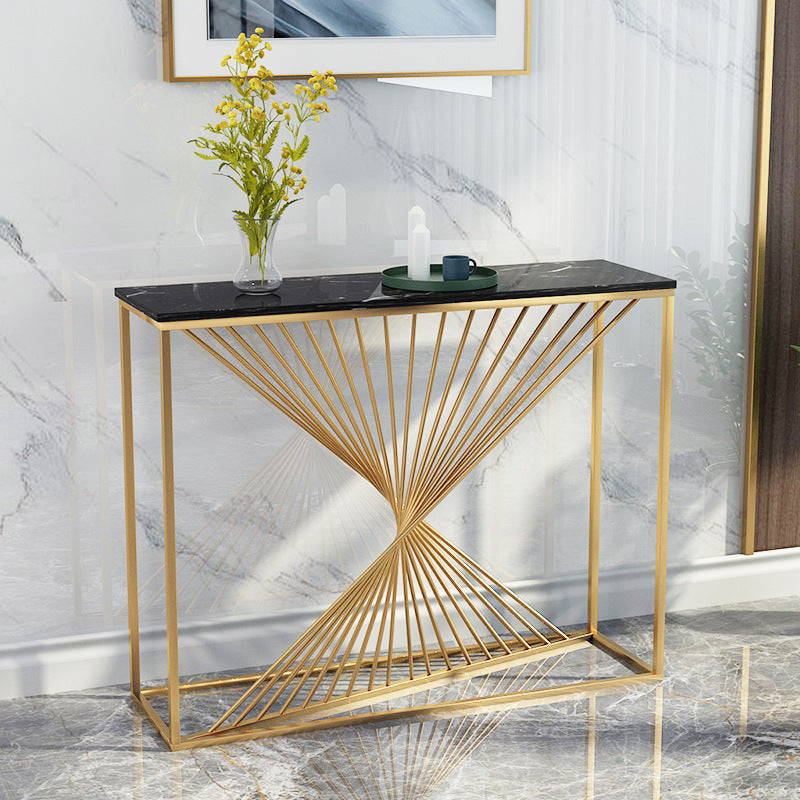 Contemporary Luxury MDF Steel Rectangular Console Table For Entryways