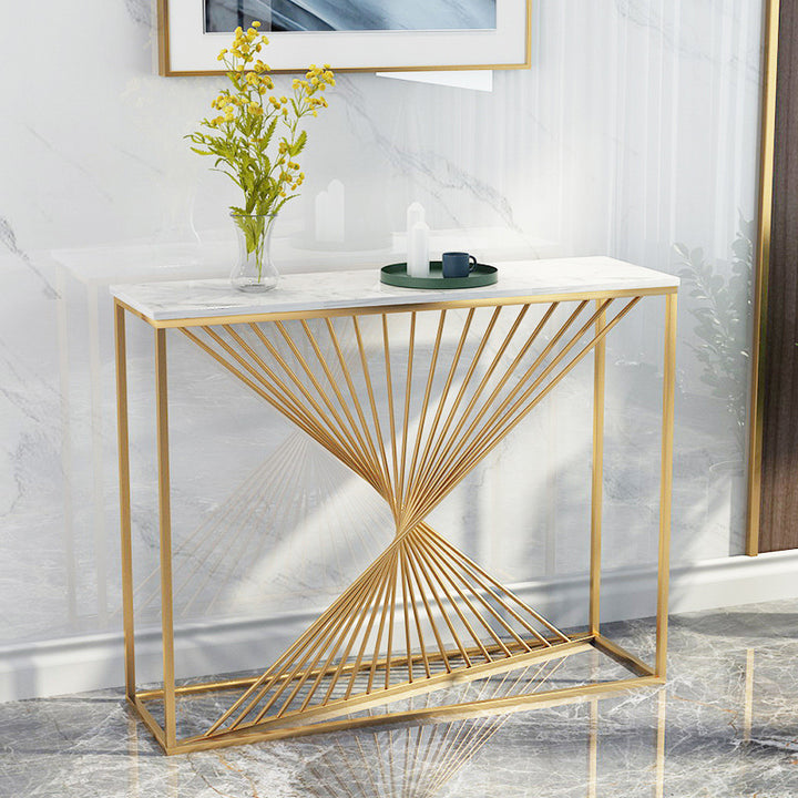 Contemporary Luxury MDF Steel Rectangular Console Table For Entryways