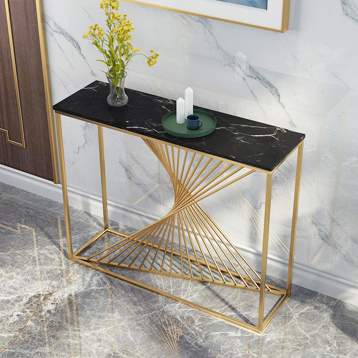Contemporary Luxury MDF Steel Rectangular Console Table For Entryways