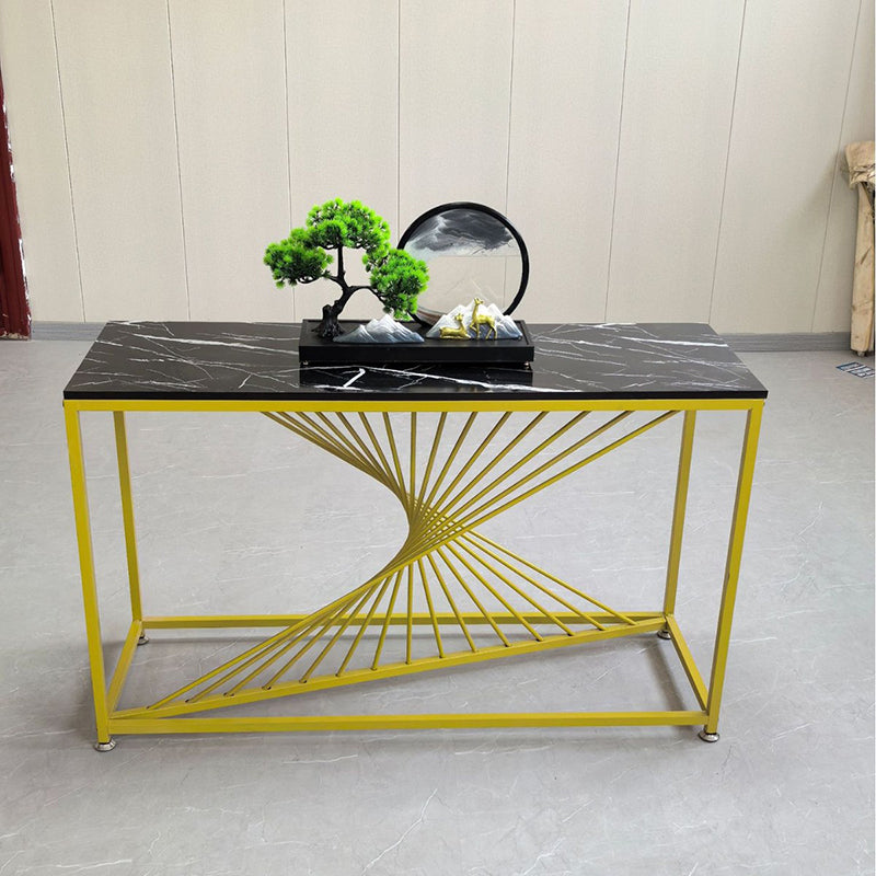 Contemporary Luxury MDF Steel Rectangular Console Table For Entryways