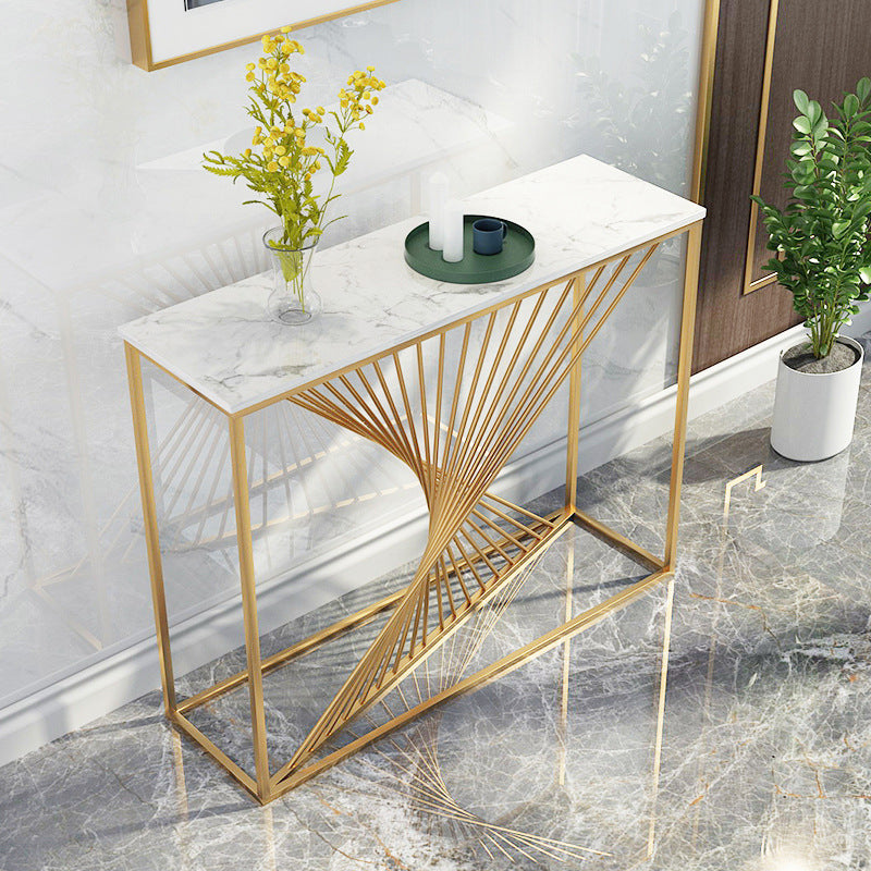 Contemporary Luxury MDF Steel Rectangular Console Table For Entryways