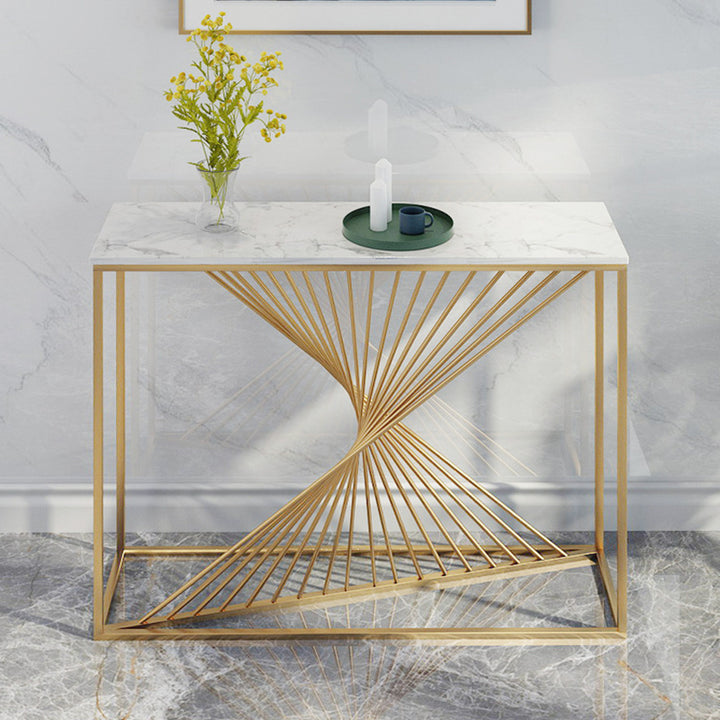 Contemporary Luxury MDF Steel Rectangular Console Table For Entryways