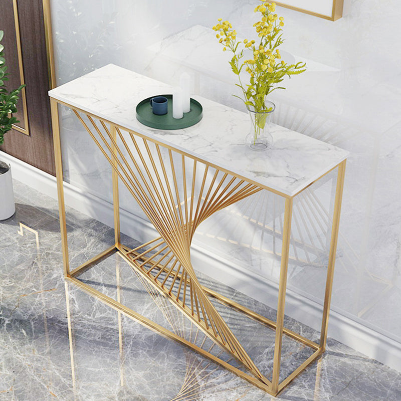 Contemporary Luxury MDF Steel Rectangular Console Table For Entryways