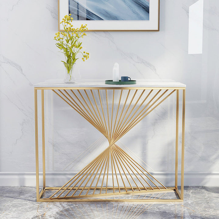 Contemporary Luxury MDF Steel Rectangular Console Table For Entryways