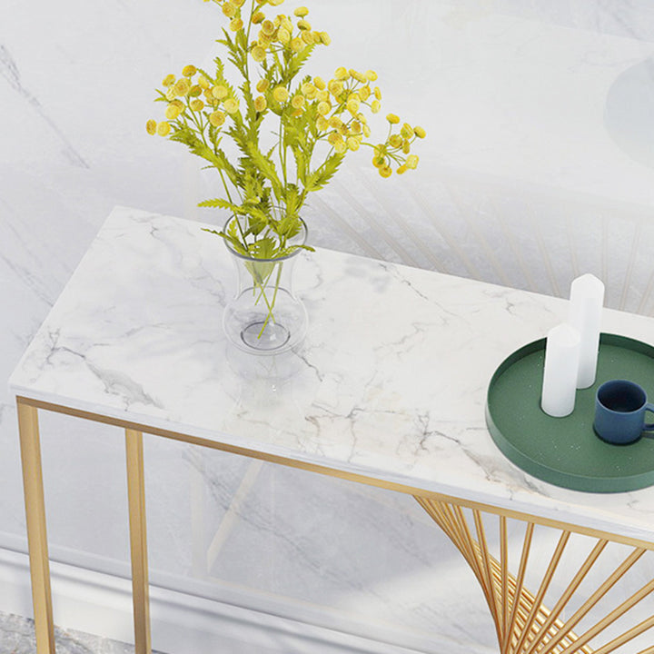 Contemporary Luxury MDF Steel Rectangular Console Table For Entryways