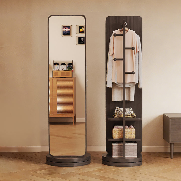 Armoire d’entrée rectangulaire en MDF et verre au style minimaliste moderne, en forme d’ours, avec 3 niveaux de rangement et miroir en pied pour chambre et salon 