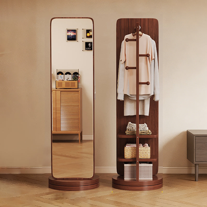 Armoire d’entrée rectangulaire en MDF et verre au style minimaliste moderne, en forme d’ours, avec 3 niveaux de rangement et miroir en pied pour chambre et salon 