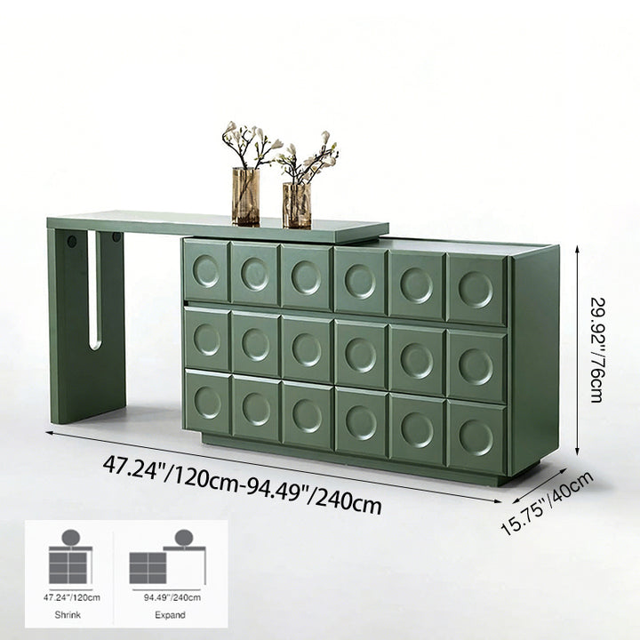 6-Drawer Green Makeup Vanity - Nordic Style Practical Storage Design With Premium MDF And Solid Wood Particle Board For Bedroom