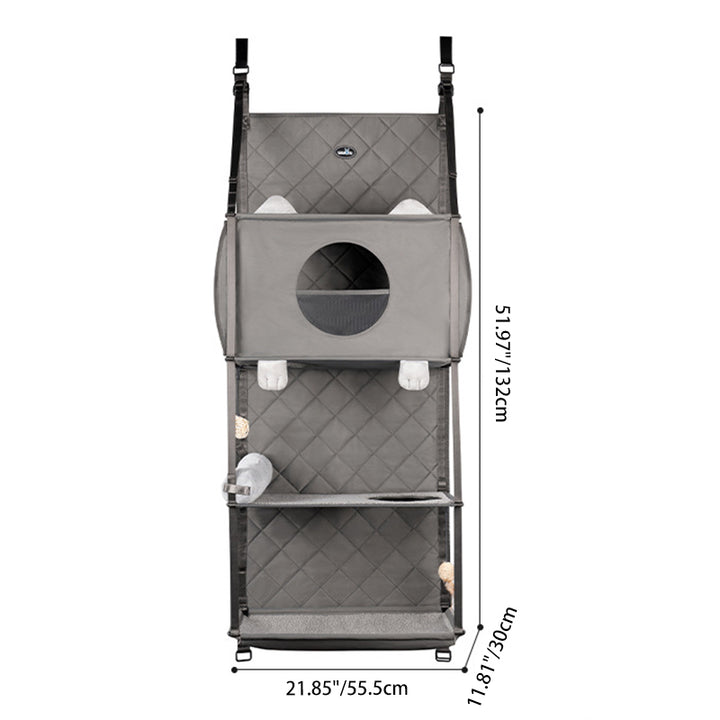 Modern Minimalist Polyester Rectangular Cat Tree Foldable Door-Hanging With Removable Cushion For Living Room &amp; Bedroom