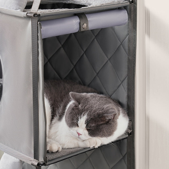 Modern Minimalist Polyester Rectangular Cat Tree Foldable Door-Hanging With Removable Cushion For Living Room &amp; Bedroom