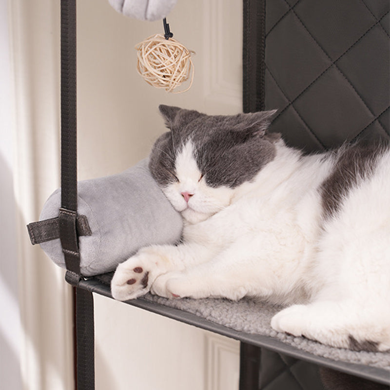 Modern Minimalist Polyester Rectangular Cat Tree Foldable Door-Hanging With Removable Cushion For Living Room &amp; Bedroom