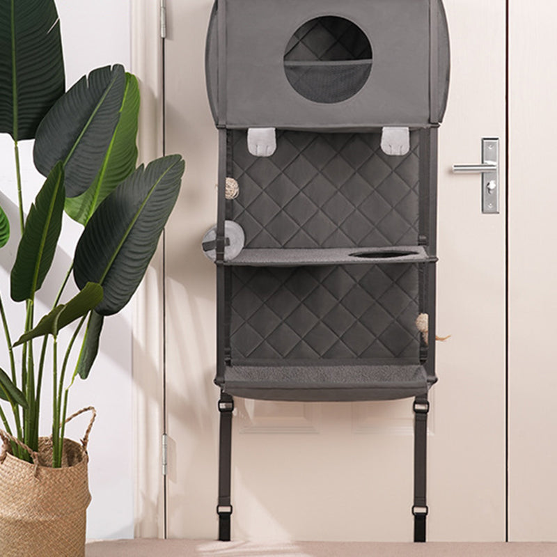 Modern Minimalist Polyester Rectangular Cat Tree Foldable Door-Hanging With Removable Cushion For Living Room &amp; Bedroom
