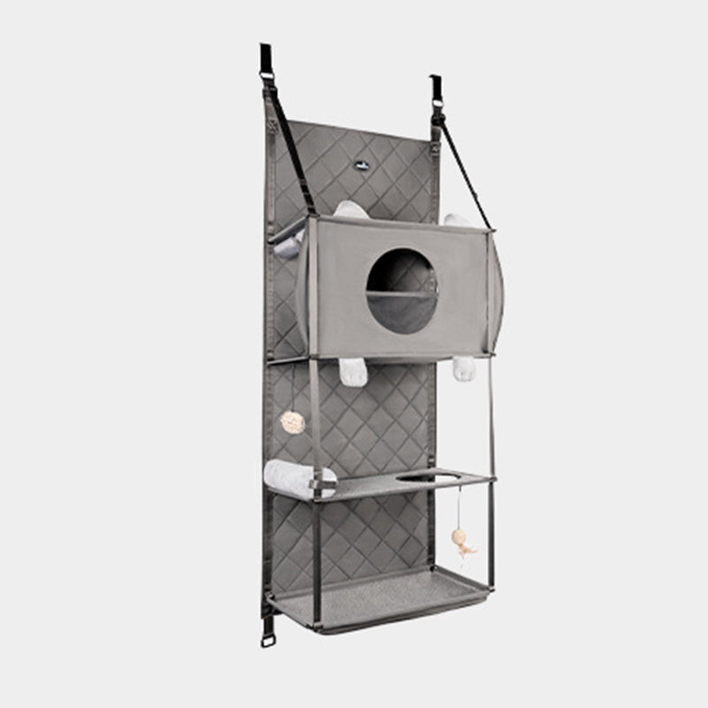 Modern Minimalist Polyester Rectangular Cat Tree Foldable Door-Hanging With Removable Cushion For Living Room &amp; Bedroom