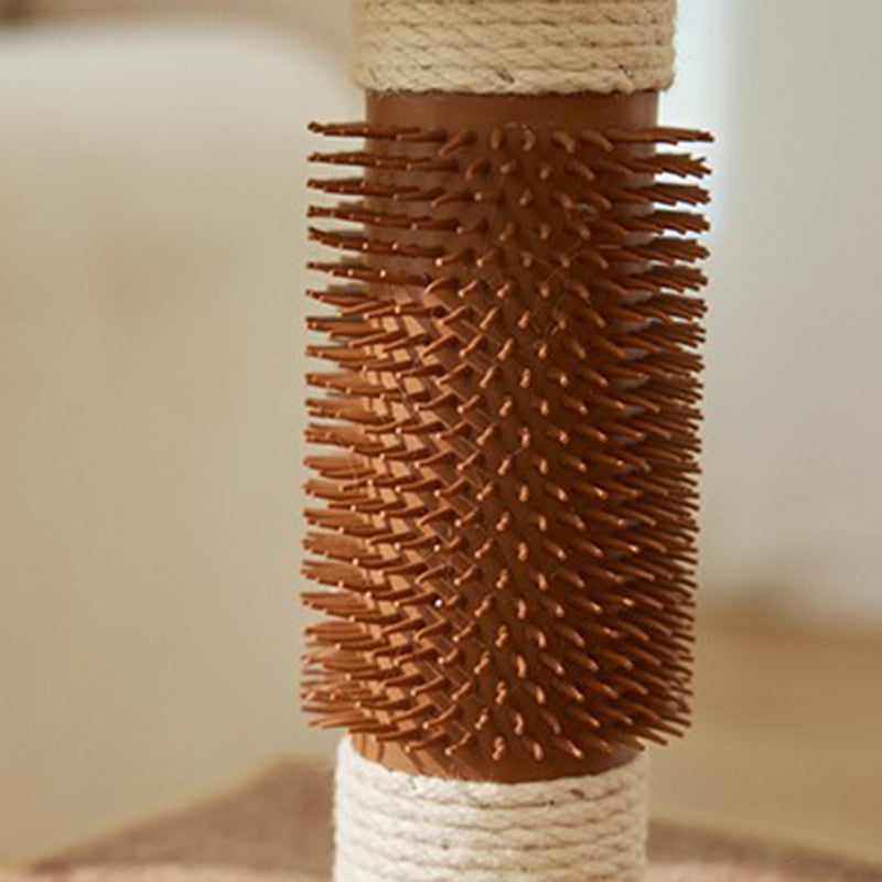 Árbol para gatos rectangular de 3 niveles, moderno y minimalista, de madera de caucho, sisal y terciopelo, ahorra espacio y es duradero para la sala de estar 