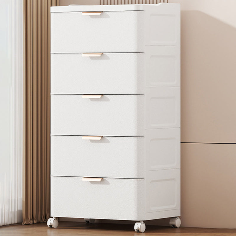 Moderner minimalistischer PP-Rechteckiger beweglicher Aufbewahrungsschrank mit 5 Schubladen für das Wohnzimmer 
