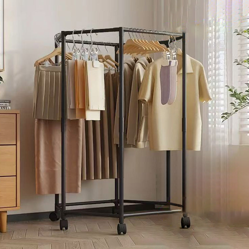 Modern Minimalist Carbon Steel Plastic Hexagonal Movable Hall Tree 1/2-Tier For Living Room &amp; Balcony