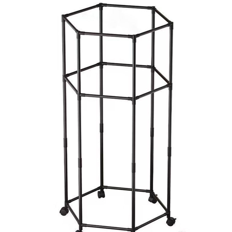 Modern Minimalist Carbon Steel Plastic Hexagonal Movable Hall Tree 1/2-Tier For Living Room &amp; Balcony