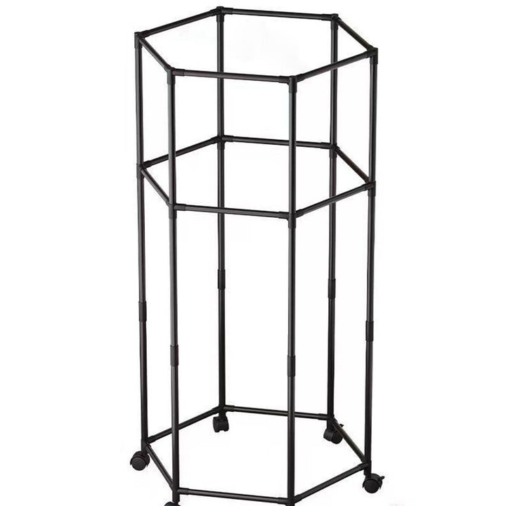 Modern Minimalist Carbon Steel Plastic Hexagonal Movable Hall Tree 1/2-Tier For Living Room &amp; Balcony