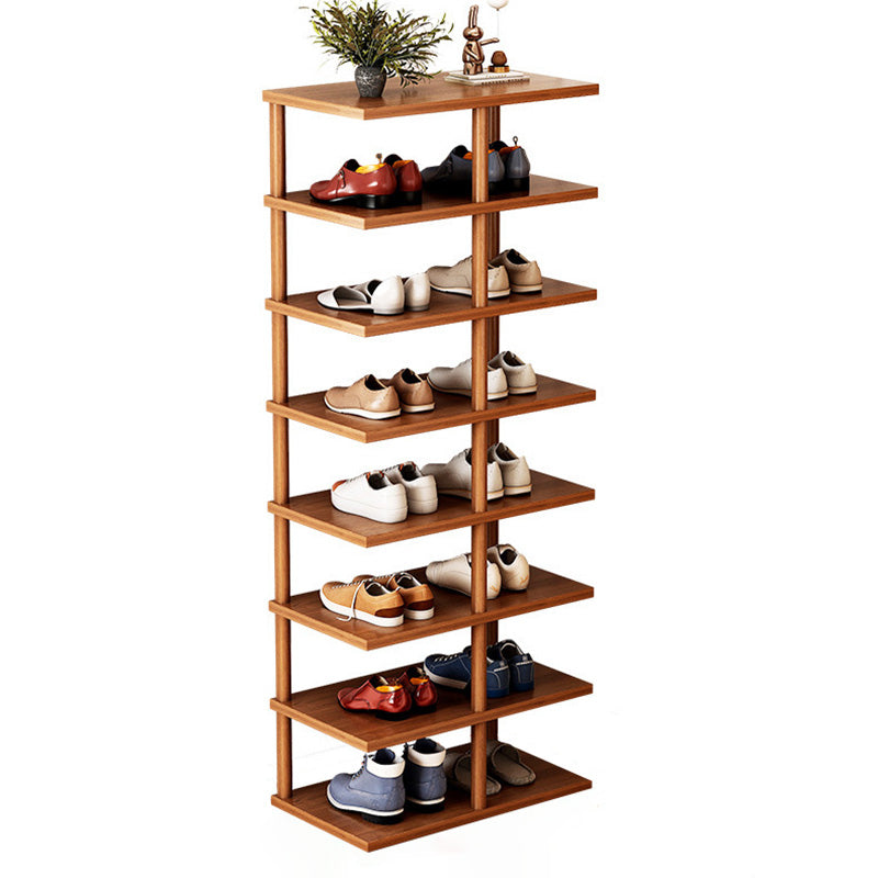 Zeitgenössisches Retro Massivholz MDF Rechteckiger Schuhschrank 5/6/7/8-stufig für den Eingangsbereich 