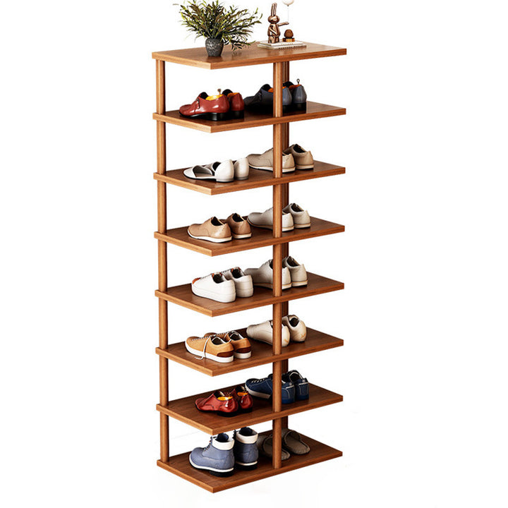 Zeitgenössisches Retro Massivholz MDF Rechteckiger Schuhschrank 5/6/7/8-stufig für den Eingangsbereich 