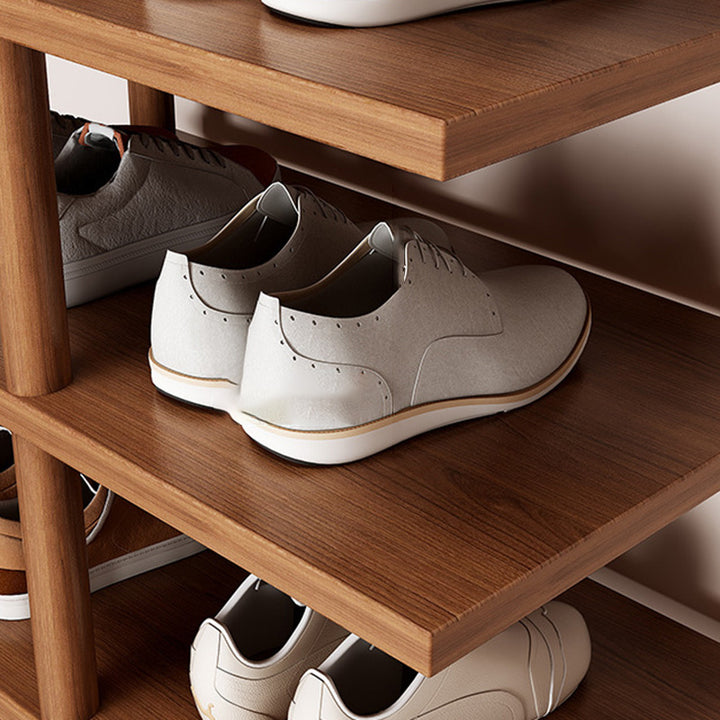 Zeitgenössisches Retro Massivholz MDF Rechteckiger Schuhschrank 5/6/7/8-stufig für den Eingangsbereich 
