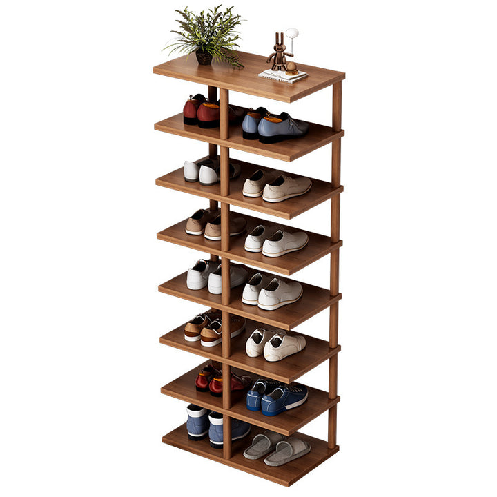 Zeitgenössisches Retro Massivholz MDF Rechteckiger Schuhschrank 5/6/7/8-stufig für den Eingangsbereich 