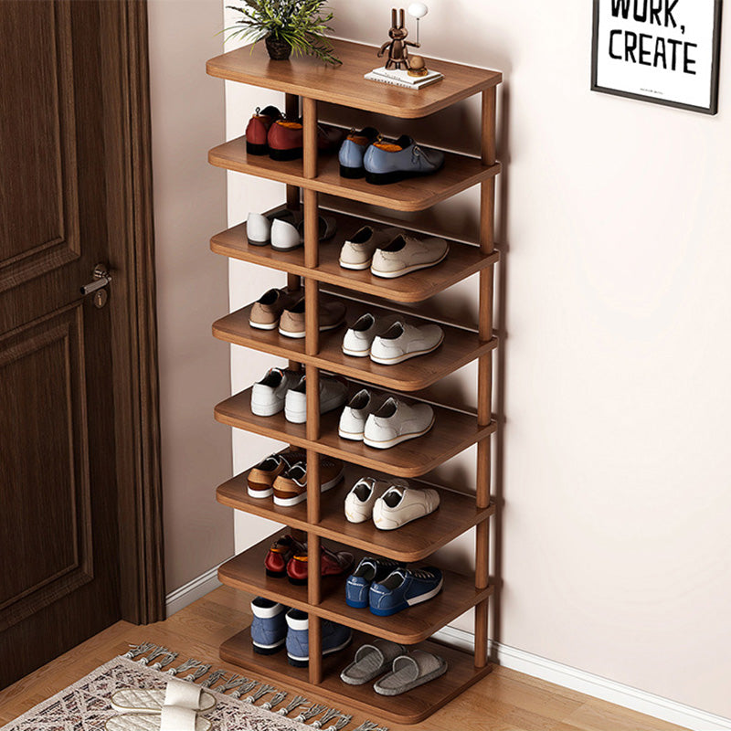 Zeitgenössisches Retro Massivholz MDF Rechteckiger Schuhschrank 5/6/7/8-stufig für den Eingangsbereich 