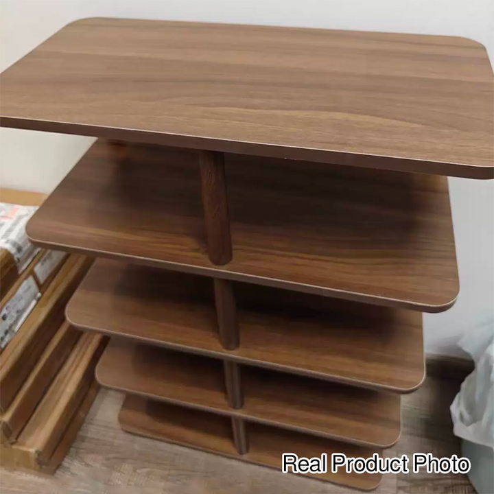 Zeitgenössisches Retro Massivholz MDF Rechteckiger Schuhschrank 5/6/7/8-stufig für den Eingangsbereich 