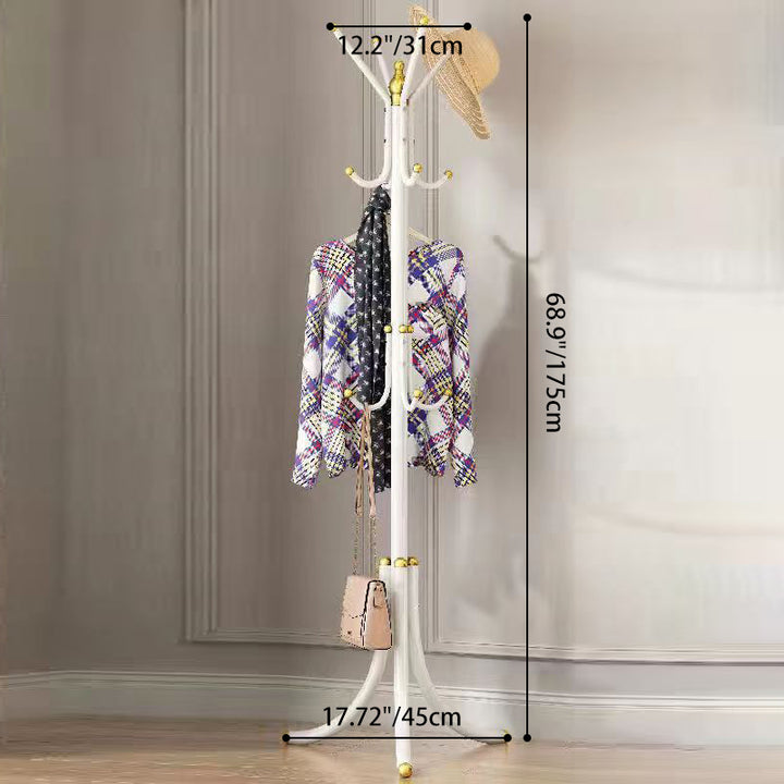 Porte-manteau triangulaire moderne minimaliste en fer, sur pied, avec 12 crochets pour salon et chambre 