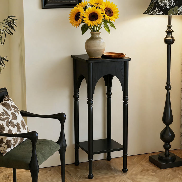 Zeitgenössischer Retro-Seiten­tisch aus Kiefernholz, rechteckig, 2-stufig, für das Wohnzimmer 