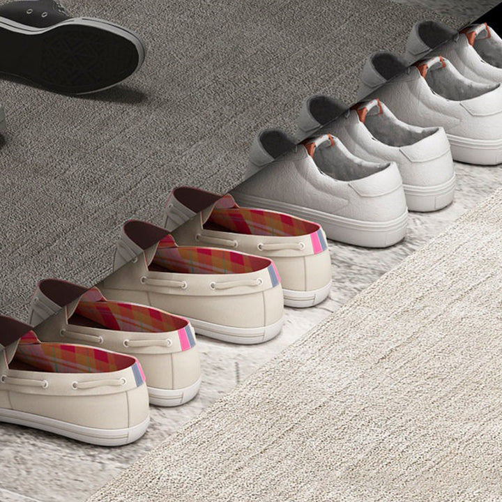 Zeitgenössischer luxuriöser rechteckiger 3-stufiger Schuhschrank aus MDF-Kunststoff für den Eingangsbereich 