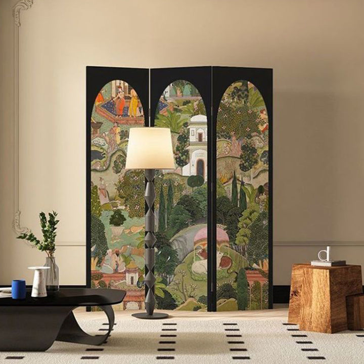 Modern Art Deco Cedar Waterproof Fabric Stainless Steel Rectangular Foldable Room Divider For Living Room