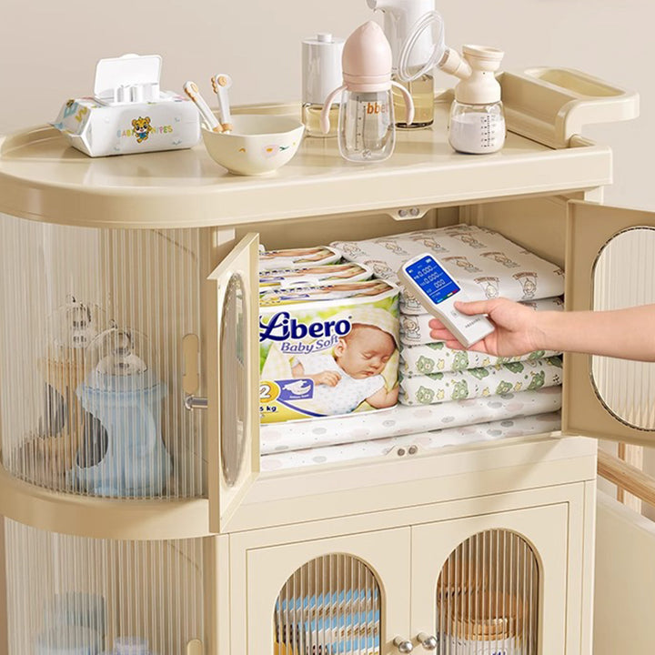 Modern Minimalist PP Plastic Oval Movable Foldable Storage Cabinet 2/3/4/5-Tier Baby Feeding Organizer For Living Room