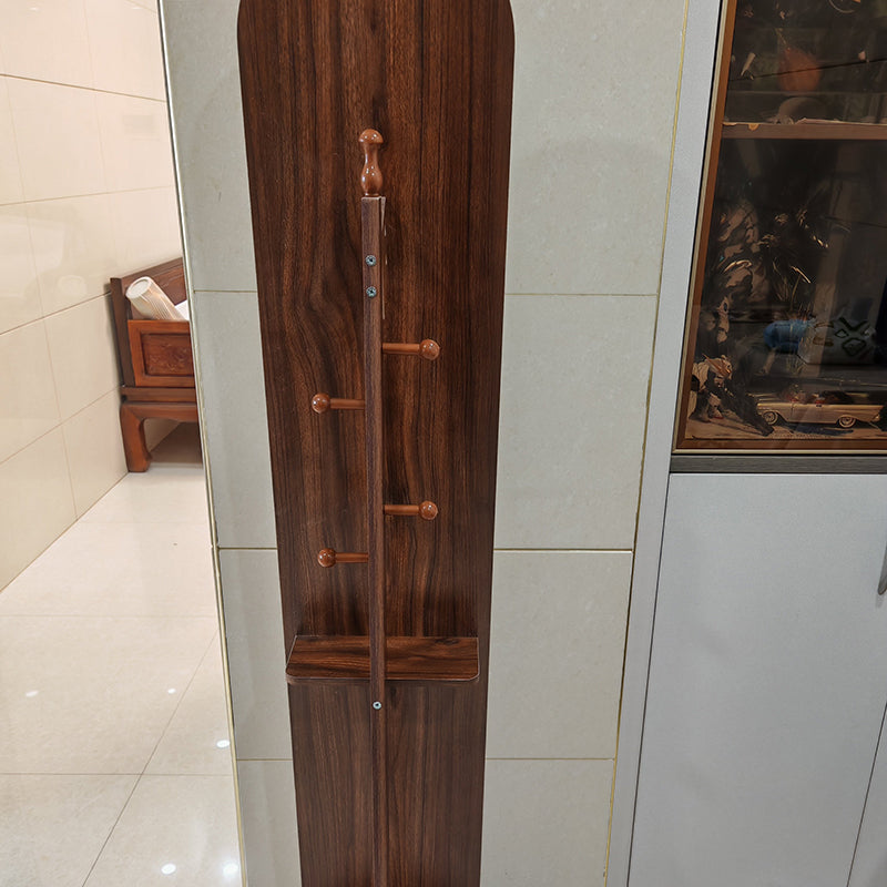 Modern Minimalist Particleboard Glass Round Swivel Hall Tree With Full-Length Mirror For Bedroom &amp; Living Room
