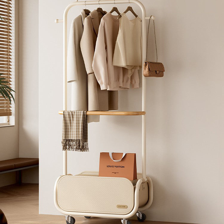 Arbre d’entrée rectangulaire en acier au carbone au style minimaliste moderne, en toile Oxford et similicuir, 1 armoire, pour chambre et salon 
