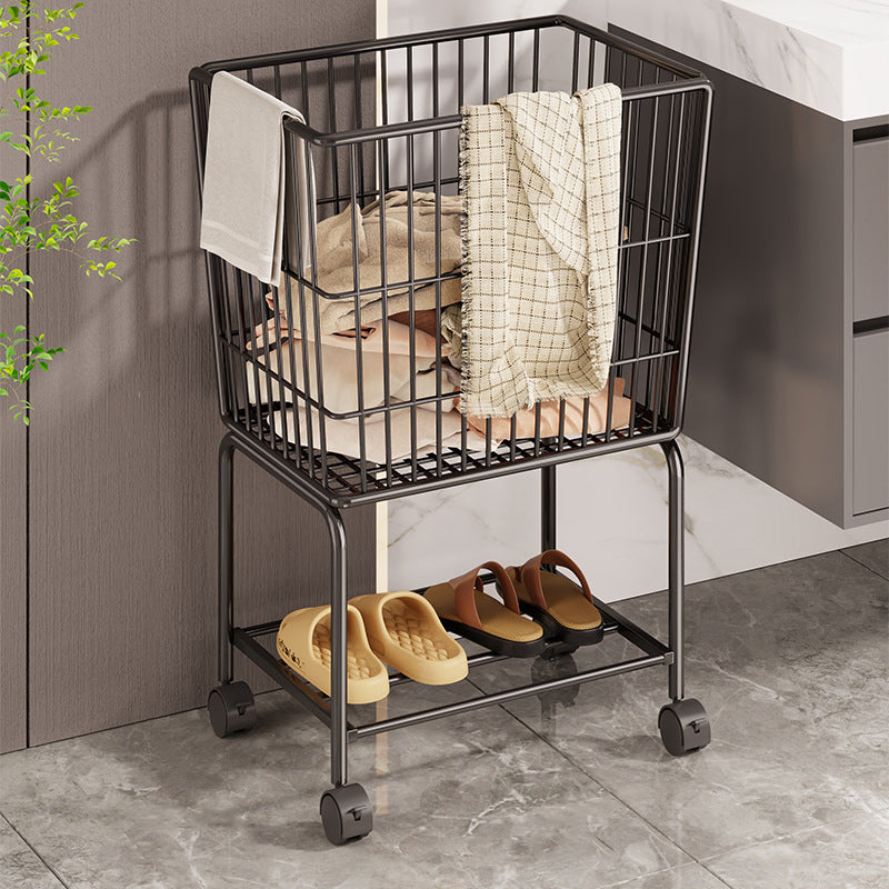 Étagère de rangement mobile rectangulaire en fer, style minimaliste moderne, à 2 niveaux pour chambre et salon 