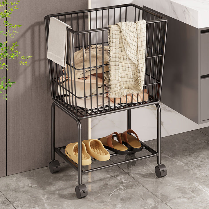 Étagère de rangement mobile rectangulaire en fer, style minimaliste moderne, à 2 niveaux pour chambre et salon 