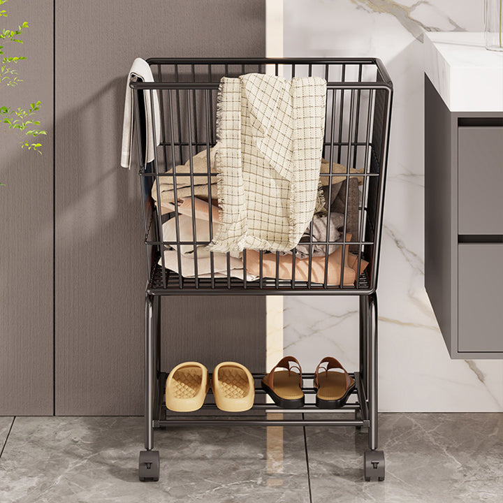 Étagère de rangement mobile rectangulaire en fer, style minimaliste moderne, à 2 niveaux pour chambre et salon 