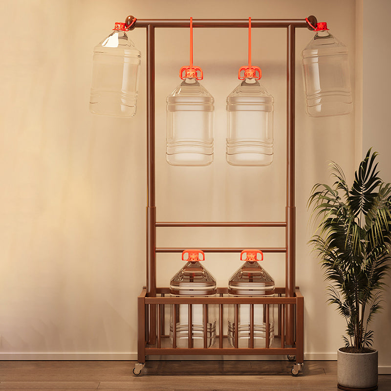 Modern Minimalist Pine Wood Rectangular Movable Hall Tree 1-Cabinet For Bedroom &amp; Living Room