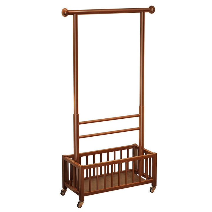 Modern Minimalist Pine Wood Rectangular Movable Hall Tree 1-Cabinet For Bedroom &amp; Living Room