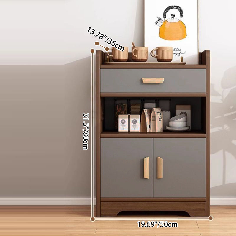 Contemporary Nordic MDF Rectangular Movable Sideboard With 4-Tier For Living Room &amp; Dining Room