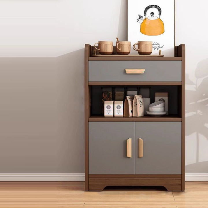 Contemporary Nordic MDF Rectangular Movable Sideboard With 4-Tier For Living Room &amp; Dining Room