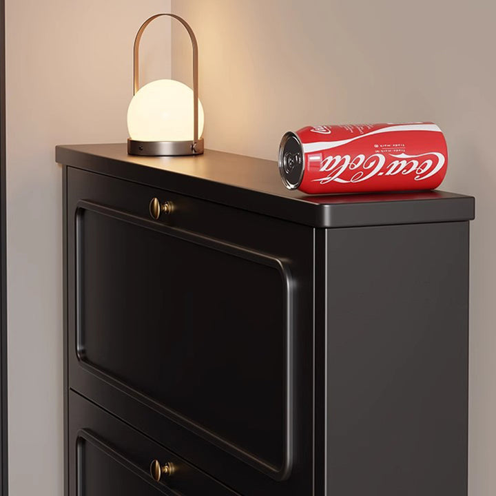 Contemporary Retro MDF Eco-Friendly Engineered Wood Rectangular Shoe Storage 3-Tier For Entryway