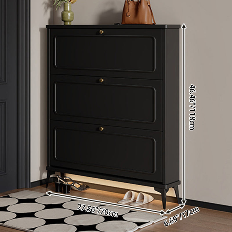 Contemporary Retro MDF Eco-Friendly Engineered Wood Rectangular Shoe Storage 3-Tier For Entryway