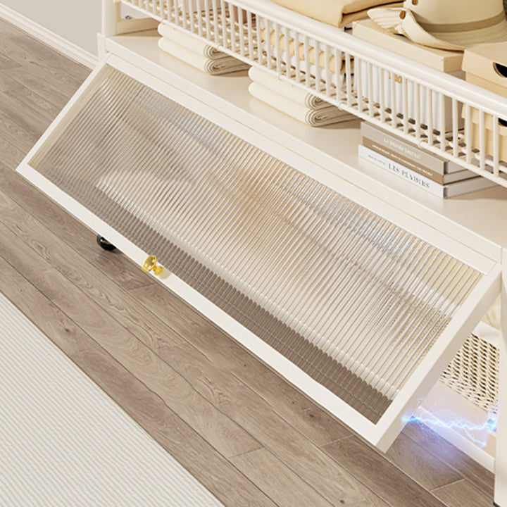 Moderner minimalistischer beweglicher rechteckiger Garderobenständer aus PC-Carbonstahl mit 2 Ebenen für Schlafzimmer &amp; Wohnzimmer 